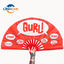 kung fu painting fabric folding branded hand fans